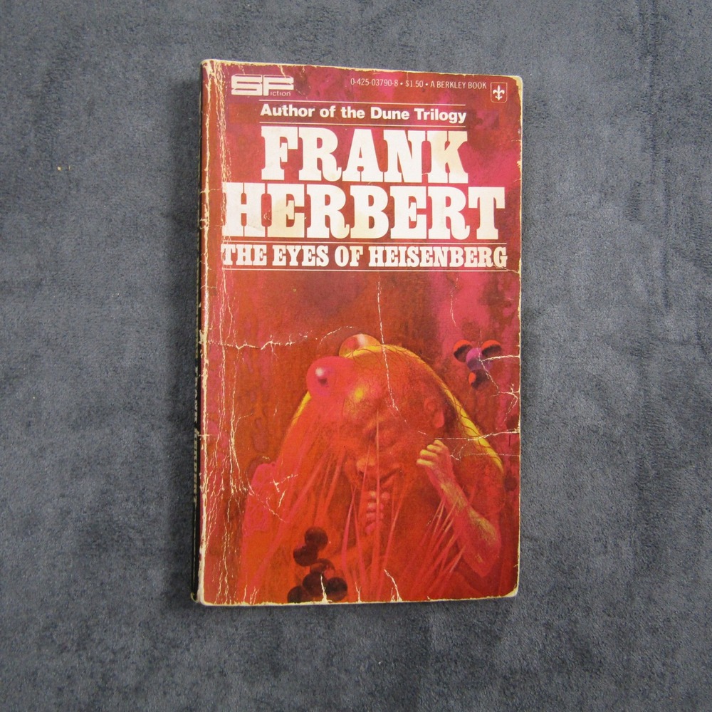 Berkley Book The Eyes of Heisenberg Frank Herbert Paperback Red Sci-Fi Novel